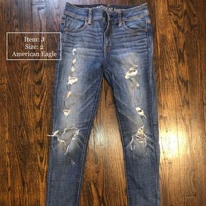 American Eagle ripped skinny jeans